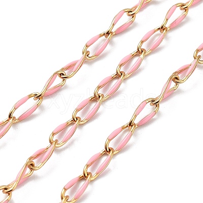 Ion Plating(IP) 304 Stainless Steel Enamel Twisted Oval Link Chains CHS-K019-02G-05-1