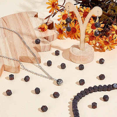 2 Strands Natural Lava Rock Beads Strands G-OC0004-76-1