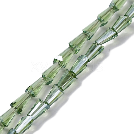 Transparent Electroplate Glass Beads Strands EGLA-H107-02A-PL04-1