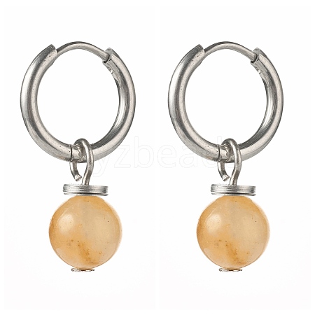 Natural Topaz Jade Beads Earrings for Girl Women Gift EJEW-JE04607-04-1