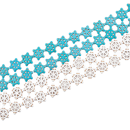 SUPERFINDINGS 4 Strands 2 Colors Ocean Theme Synthetic Turquoise Beads Strands G-FH0001-93-1