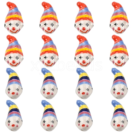6Pcs 2 Colors Handmade Porcelain Beads PORC-YW0001-68-1