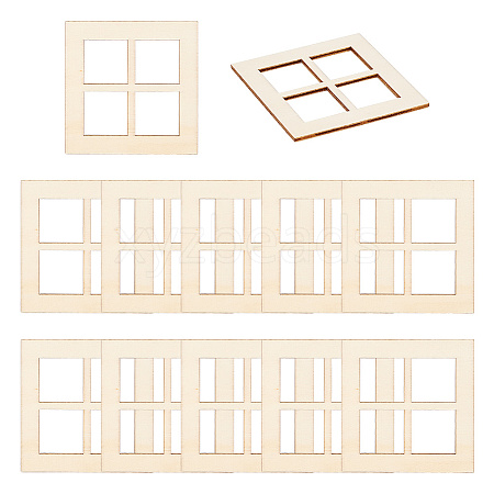 Mini Wood Dollhouse Window Furniture Accessories DJEW-WH0015-112-1