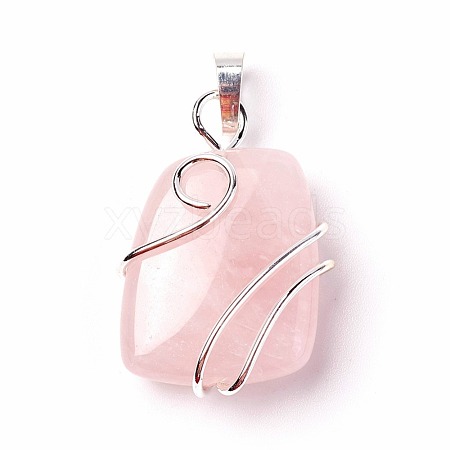 Natural Rose Quartz Pendants G-I220-D04-1