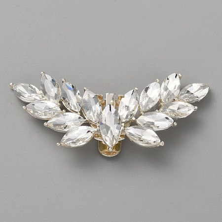 Wing Alloy Rhinestone Shoe Decoration AJEW-WH0166-84A-LG-1