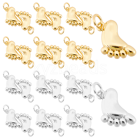 SUPERFINDINGS 12Pcs 2 Colors Brass Pendants KK-FH0003-37-1