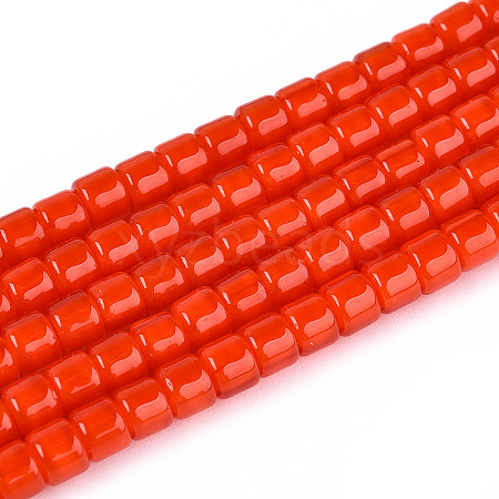 Opaque Solid Color Glass Beads Strands LS-GLAA-N065-4x4mm-C04-1