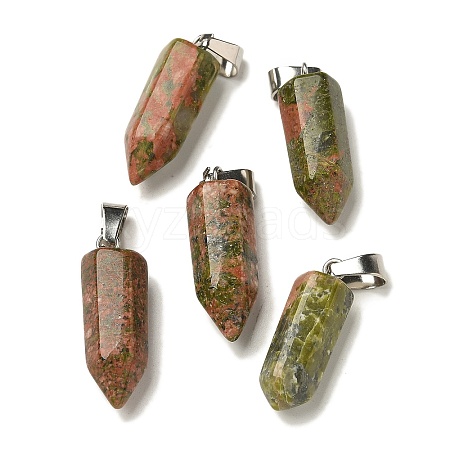 Natural Unakite Pendants G-Z067-07P-20-1