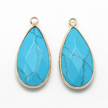 Synthetic Turquoise Pendants G-S221-11G-1