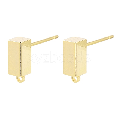 Brass Stud Earrings Findings EJEW-B063-07G-1