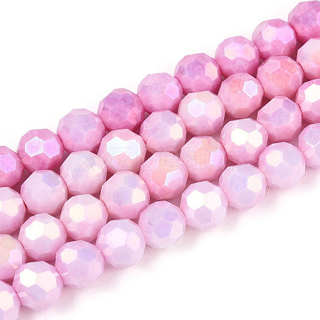 Anti-Tarnish Electroplate Glass Beads Strands X-EGLA-T021-6mm-15-03-1