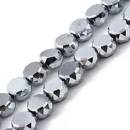 Electroplate Glass Beads Strands X-EGLA-L045-G-FP01-1