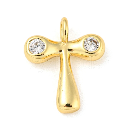 Rack Plating Brass Micro Pave Cubic Zirconia Pendants KK-A200-24G-T-1