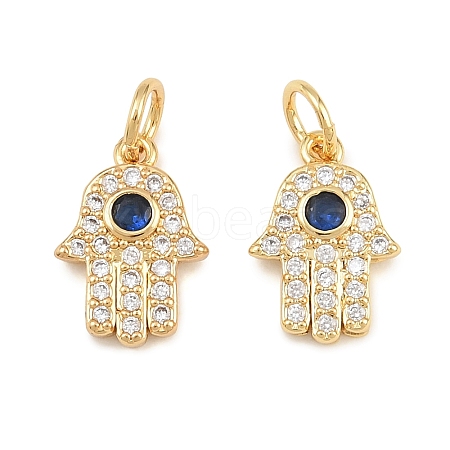Brass Micro Pave Cubic Zirconia Charms CU-CBAB719-04G-E-1