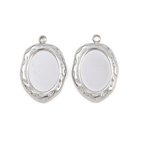 304 Stainless Steel Pendant Cabochon Settings STAS-L303-30P-1