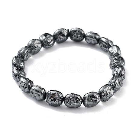 Non-Magnetic Synthetic Hematite Beaded Stretch Bracelets BJEW-H589-01I-1