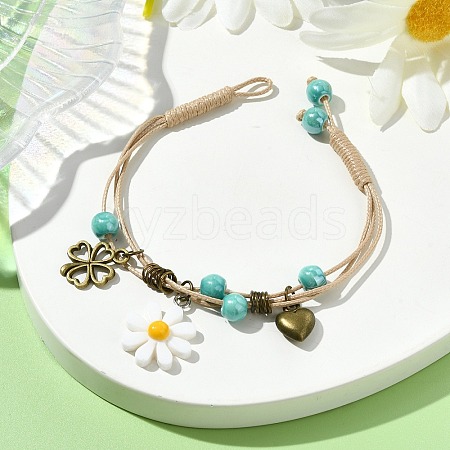 Polyester Braided Bead Bracelets BJEW-JB11362-1