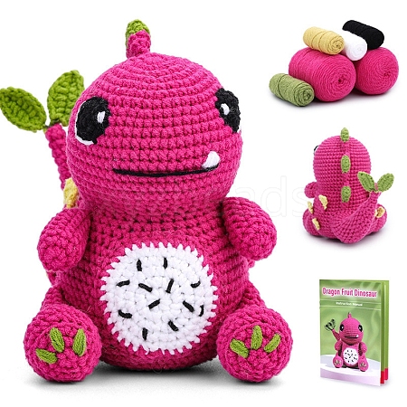 DIY Pitaya Dinosaur Knitting Kits for Beginners PW-WGEBF3D-01-1