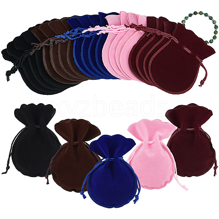  40pcs 4 colors Gourd Velvet Bags TP-NB0001-65-1