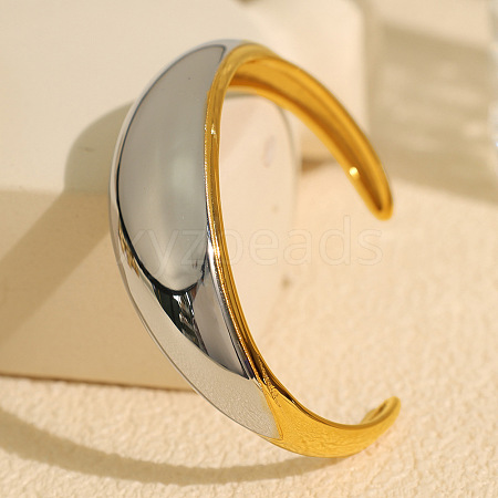 304 Stainless Steel Cuff Bangles for Women BJEW-F489-01-1