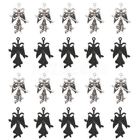 CHGCRAFT 20Pcs 2 Colors Alloy Pendants FIND-CA0007-54-1