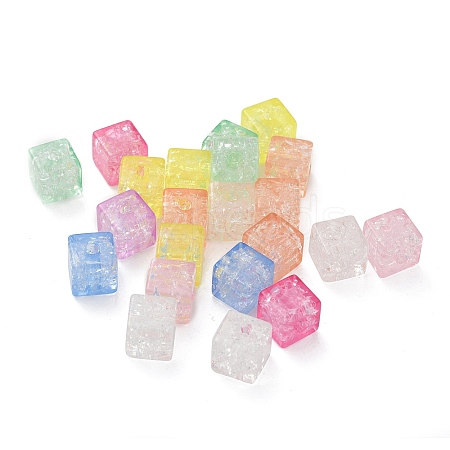 Transparent Crakle Acrylic Beads PACR-Q008-25-1