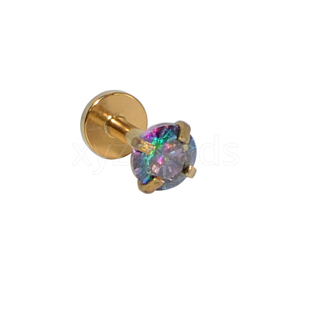 304 Stainless Steel Colorful Synthetic Opal Threadless Labrets For Women Men WGF4990-44-1