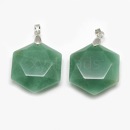 Natural Green Aventurine Pendants G-S334-003D-1