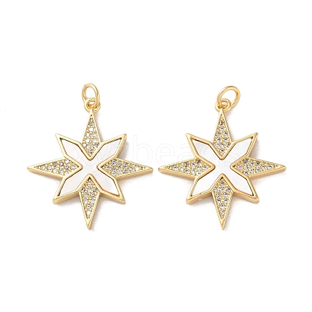 Brass Micro Pave Cubic Zirconia Pendants KK-B083-25D-G-1
