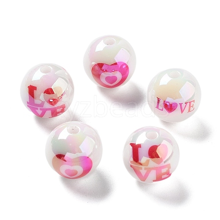 UV Plating Iridescent Acrylic Beads MACR-D032-02-1