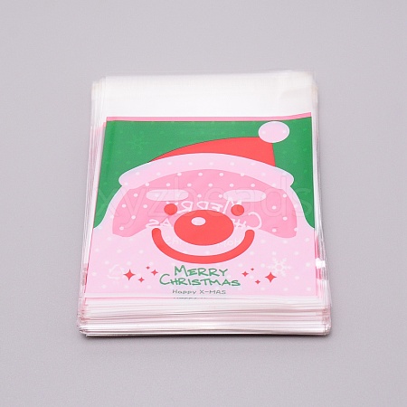 Christmas Theme Rectangle OPP Self-Adhesive Cookie Bags OPP-SZC0001-02D-1