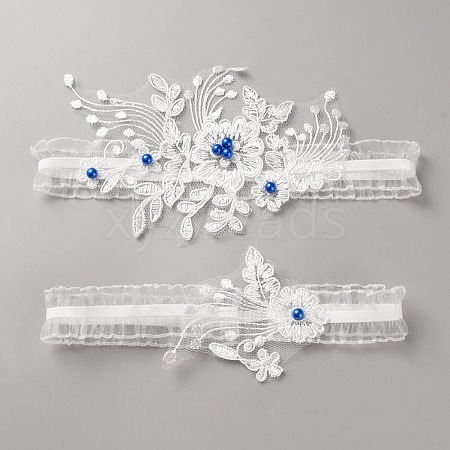 Flower Polyester Garter Leg Ring Sets DIY-WH0888-340A-1