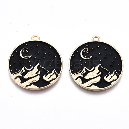 Eco-Friendly Alloy Enamel Pendants ENAM-Q437-038-NR-1