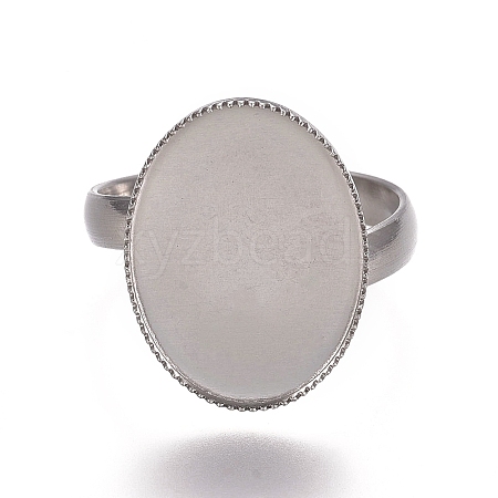 Tarnish Resistant 304 Stainless Steel Finger Rings Components X-STAS-E482-18P-1