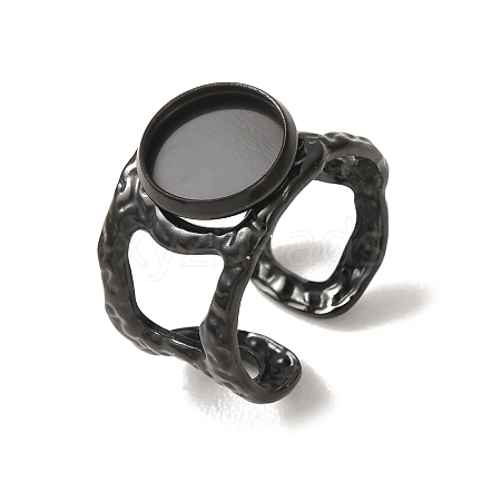 Hammered 304 Stainless Steel Cuff Ring Components SA-CBAC0DF-02B-EB-1