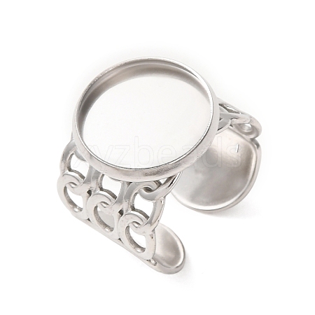 304 Stainless Steel Cable Chain Cuff Ring Components SA-CBA94B1-01P-04-1