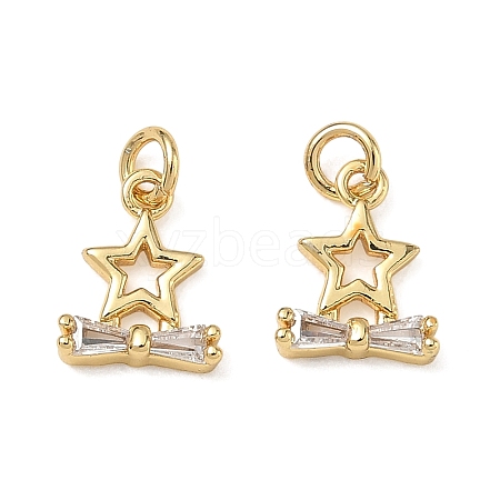 Brass Micro Pave Clear Cubic Zirconia Charms CU-CBAF0F8-16I-G-1