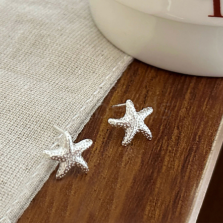 925 Sterling Silver Starfish Stud Earrings DN7579-1