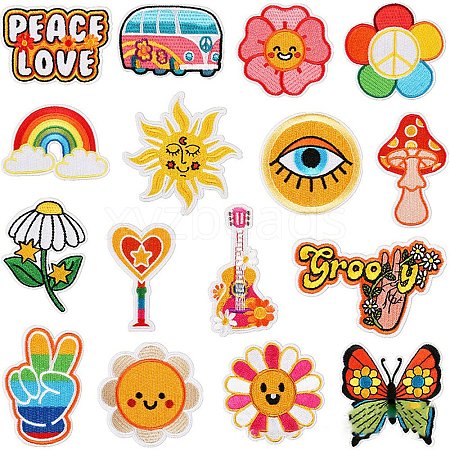 16Pcs Computerized Embroidery Cloth Sew on Patches PW-WG91852-02-1