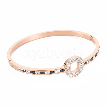 Rhinestone Donut Bangle BJEW-N017-018RG-1