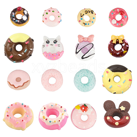 SUNNYCLUE 96Pcs 16 Style Opaque Resin Decoden Cabochons CRES-SC0002-33-1