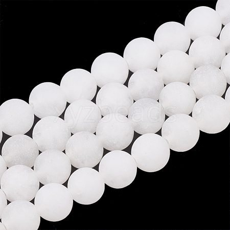 Natural White Jade Beads Strands G-T106-323-1