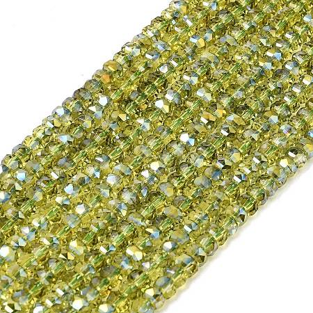 Electroplate Glass Beads Strands GLAA-Q105-03-02-1