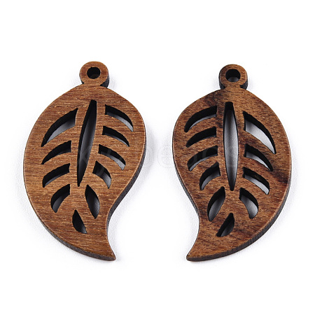 Natural Walnut Wood Pendants WOOD-T023-16-1