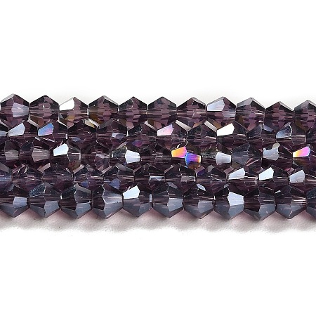 Transparent Electroplate Glass Beads Strands EGLA-A039-T2mm-B04-1