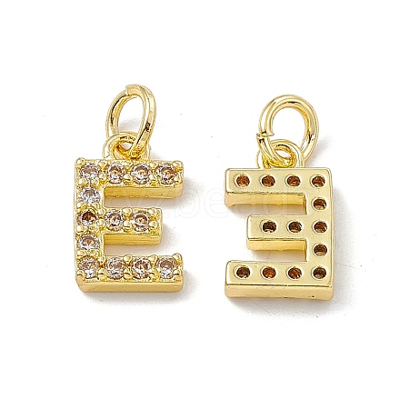 Real 18K Gold Plated Brass Micro Pave Clear Cubic Zirconia Charms KK-E068-VB452-E-1