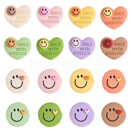 32Pcs 16 Styles Opaque Cute Resin Cabochons JX230A-1