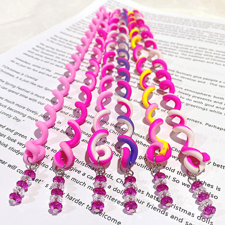 Synthetic Rubber Hair Styling Twister Clips OHAR-PW0003-199A-1