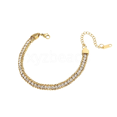 Stainless Steel Rhinestone Cup Chain Bracelets PW-WG34DD3-02-1