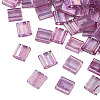 Plating 2-Hole Transparent Glass Seed Beads LS-SEED-N004-008-3